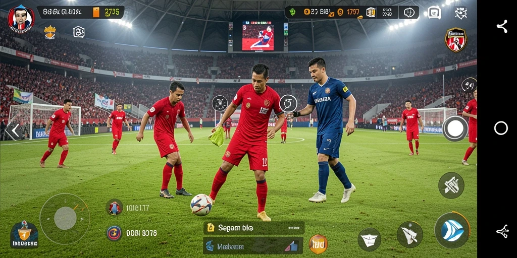 Screenshot utama 2757 menampilkan aksi seru permainan sepak bola.