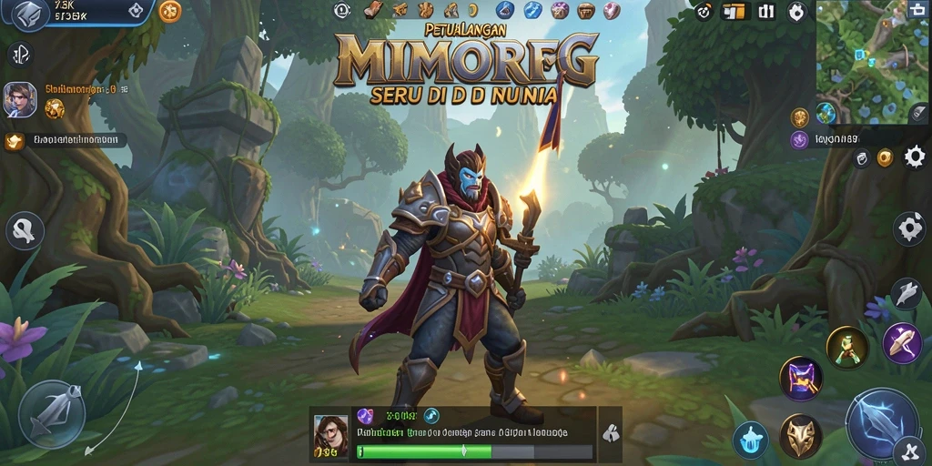 Tangkapan layar gameplay <strong>73K</strong> menampilkan pertarungan seru di dunia fantasi.
