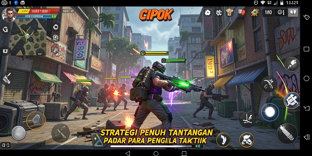 Tampilan gameplay strategi yang menarik dan menantang.