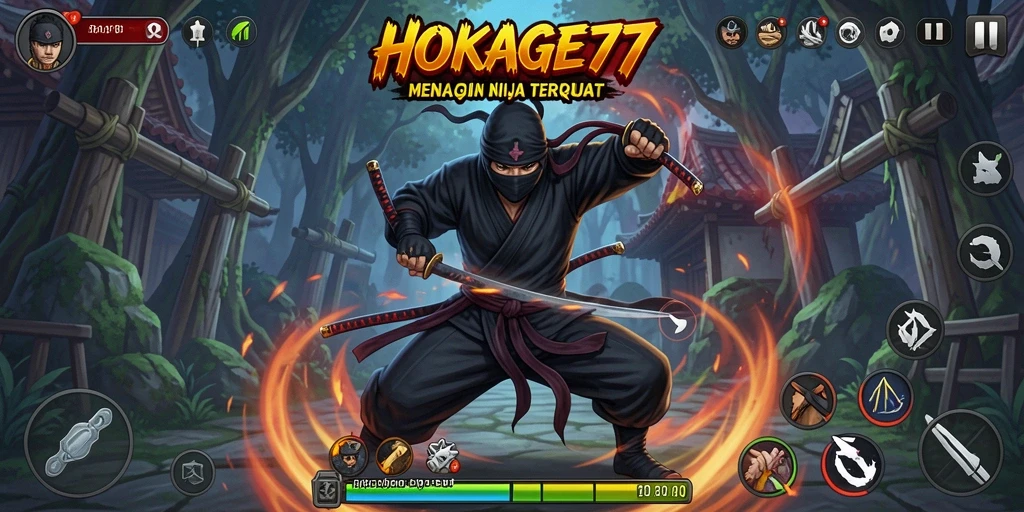 Tampilan gameplay HOKAGE77 yang menegangkan dan penuh aksi.