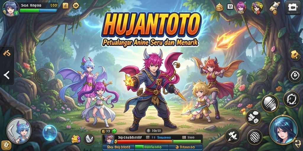 Tangkapan layar gameplay seru di dunia Anime HUJANTOTO.