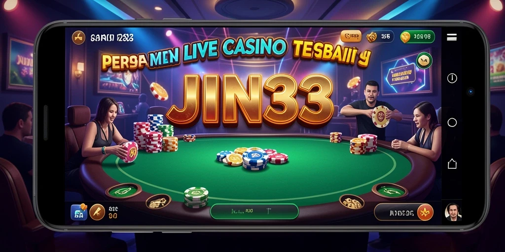 Screenshot gameplay JIN33 yang penuh aksi dan dealer profesional.