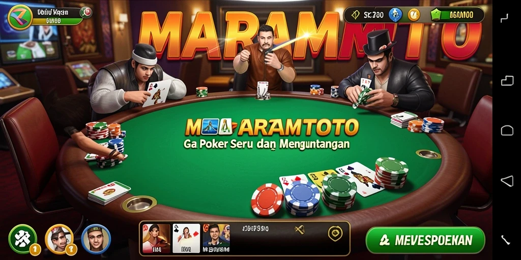Tampilan seru dari gameplay Poker di MATARAMTOTO.