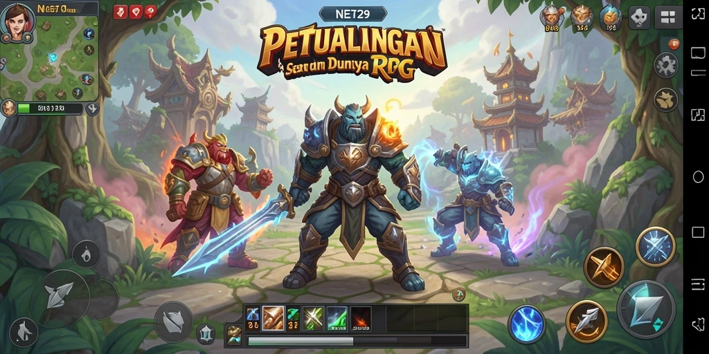 Gameplay menarik dari NET29 yang menampilkan karakter dan pertempuran RPG.