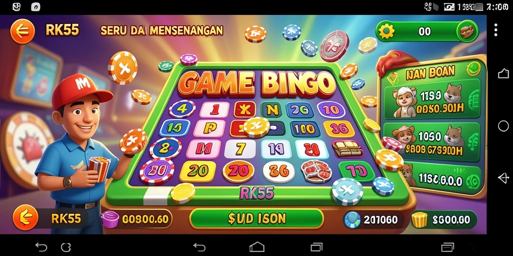Tampilan gameplay RK55 yang penuh warna dan menarik.