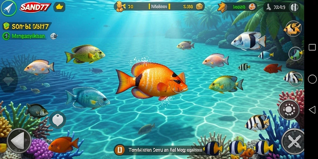 Tampilan gameplay Tembak Ikan yang seru dan menarik.